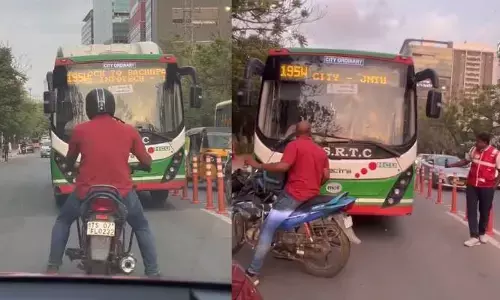 హైదరాబాద్‌లో ఆర్టీసీ డ్రైవర్ బరితెగింపు.. రాంగ్ రూట్‌లో వచ్చి హల్ చల్