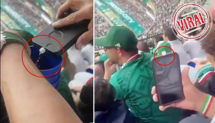VIRAL: ఐడియా అదిరింది గురూ..! ఫోన్ కవర్లో స్టేడియంలోకి లిక్కర్ తెచ్చిన ఫ్యాన్ VIRAL: ఐడియా అదిరింది గురూ..! ఫోన్ కవర్లో స్టేడియంలోకి లిక్కర్ తెచ్చిన ఫ్యాన్