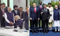 జీ-7 సదస్సులో మోడీ, ట్రంప్ కరచాలనం.. 16 నెలల తర్వాత ఇరు నేతల తొలి భేటీ