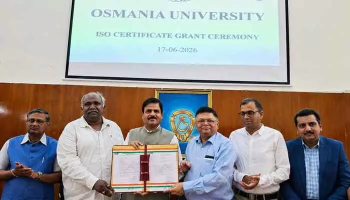 ఉస్మానియా యూనివర్సిటీకి నాలుగు ఐఎస్ఓ సర్టిఫికేషన్లు ఉస్మానియా యూనివర్సిటీకి నాలుగు ఐఎస్ఓ సర్టిఫికేషన్లు