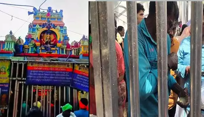 బద్దిపోచమ్మ ఆలయంలో భక్తుల నిలువు దోపిడీ బద్దిపోచమ్మ ఆలయంలో భక్తుల నిలువు దోపిడీ
