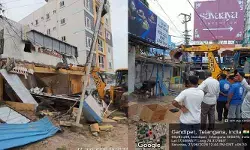 గండిపేటలో మున్సిపల్ కూల్చివేతలు.. 50కి పైగా షెడ్లు, డబ్బాలు తొలగింపు