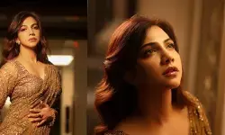 పలుచటి గోల్డ్ శారీలో.. పవిటను పక్కకు జరిపి ఆకట్టుకున్న మడోన్నా సెబాస్టియన్