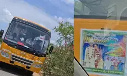 నిబంధనలు బేఖాతరు.. పెళ్లిళ్లకు పాఠశాల బస్సులు