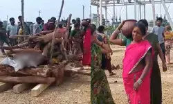 పలాసలో హృదయ విదారక ఘటన.. భర్తకు తలకొరివి పెట్టిన భార్య