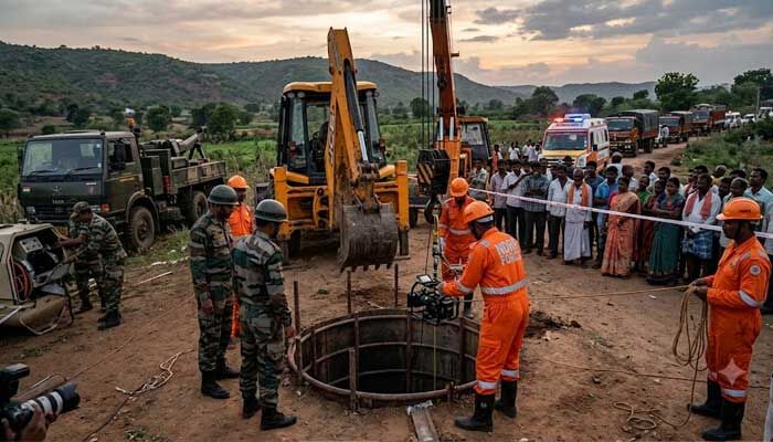 బోరుబావిలో పడిన చిన్నారి.. ఆర్మీ, NDRF హై రెస్క్యూ ఆపరేషన్