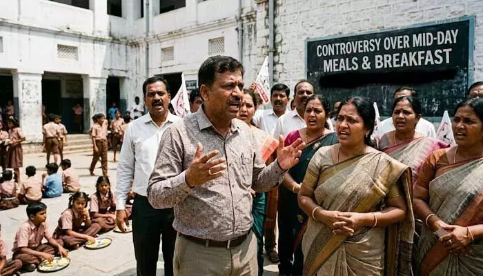 టీచర్లకు బ్రేక్ఫాస్ట్, లంచ్ పై వెల్లువెత్తుతున్న నిరసనలు టీచర్లకు బ్రేక్ఫాస్ట్, లంచ్ పై వెల్లువెత్తుతున్న నిరసనలు