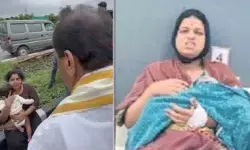 హైవేపై వాహనం టైర్ బ్లాస్ట్