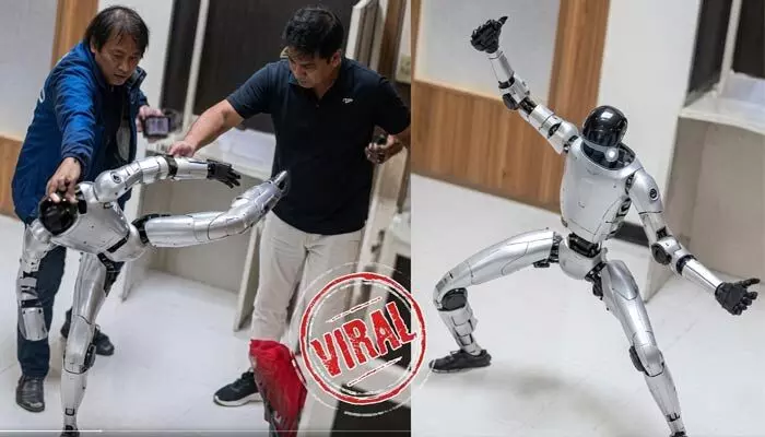 VIRAL: మనుషులపై రోబో ఎదురుదాడి.. ‘బ్రూస్ లీ’ లెవల్లో బిగ్ ఫైట్! (వీడియో) VIRAL: మనుషులపై రోబో ఎదురుదాడి.. ‘బ్రూస్ లీ’ లెవల్లో బిగ్ ఫైట్! (వీడియో)