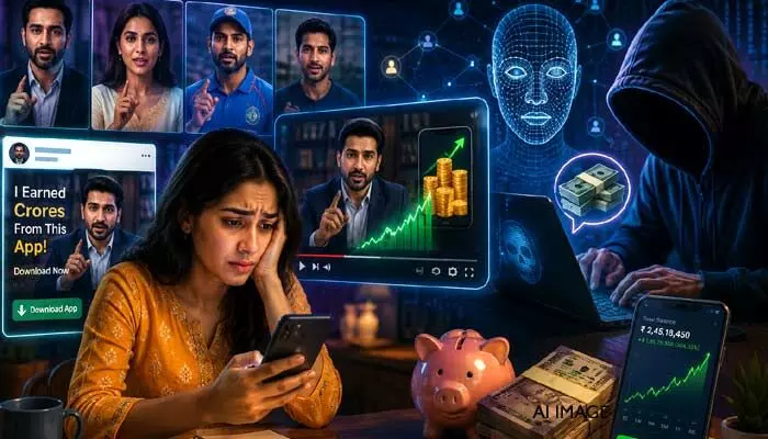 ఏఐతో కొత్త ఎత్తు.. సెలబ్రిటీ వీడియోలు చూసి మోసపోవద్దు! ఏఐతో కొత్త ఎత్తు.. సెలబ్రిటీ వీడియోలు చూసి మోసపోవద్దు!