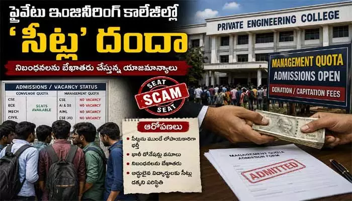 ప్రైవేటు ఇంజినీరింగ్ కాలేజీల్లో ‘సీట్ల’ దందా ప్రైవేటు ఇంజినీరింగ్ కాలేజీల్లో ‘సీట్ల’ దందా