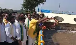 కృష్ణా డెల్టాకు గోదావరి జలాలు: పట్టిసీమ లిఫ్ట్ మోటార్లను ఆన్ చేసిన మంత్రి నిమ్మల