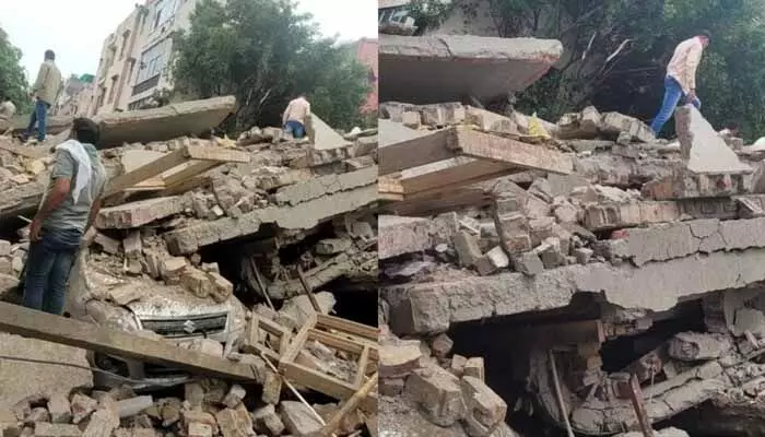 ఘోర ప్రమాదం: కూలిన నాలుగు అంతస్తుల భవనం ఘోర ప్రమాదం: కూలిన నాలుగు అంతస్తుల భవనం
