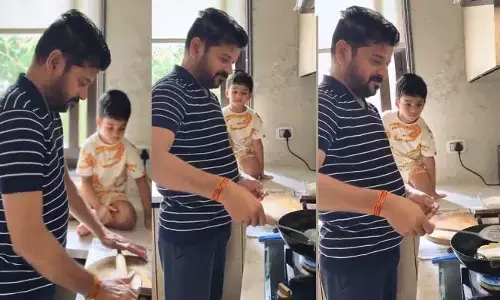 మనవడి కోసం పూరీలు చేసిన సీఎం రేవంత్ రెడ్డి.. ముద్దు ముద్దు మాటలకు మురిసిపోయిన సీఎం