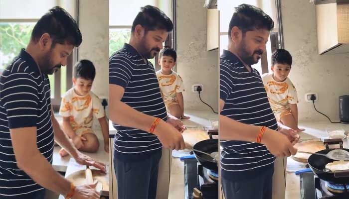 మనవడి కోసం పూరీలు చేసిన సీఎం రేవంత్ రెడ్డి.. ముద్దు ముద్దు మాటలకు మురిసిపోయిన సీఎం