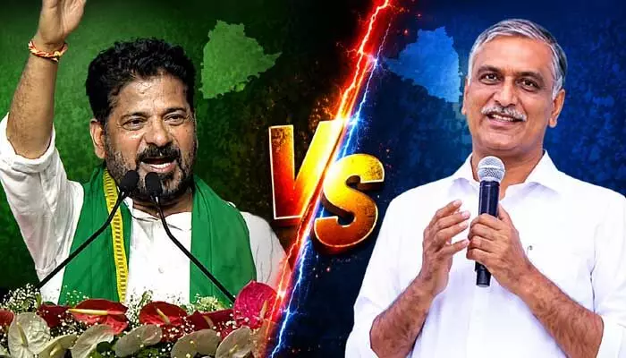 హరీశ్ రావు బీజేపీతో టచ్లో లేనని రాముడిపై ఒట్టేసి చెప్పు: రేవంత్ రెడ్డి హరీశ్ రావు బీజేపీతో టచ్లో లేనని రాముడిపై ఒట్టేసి చెప్పు: రేవంత్ రెడ్డి