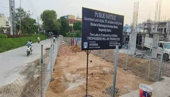 ప్రభుత్వ భూమిని కబ్జాదారుల నుండి కాపాడిన హైడ్రా.. ప్రభుత్వ భూమిని కబ్జాదారుల నుండి కాపాడిన హైడ్రా..