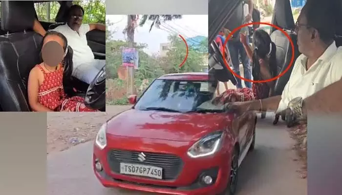 SI నిర్వాకం.. 6 ఏళ్ల మనవరాలి చేతికి కారు స్టీరింగ్.. మా తాత ఎస్ఐ అంటూ దబాయింపు SI నిర్వాకం.. 6 ఏళ్ల మనవరాలి చేతికి కారు స్టీరింగ్.. మా తాత ఎస్ఐ అంటూ దబాయింపు