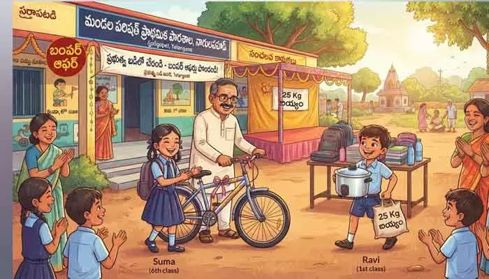ప్రభుత్వ బడికి పంపితే బంపర్ ఆఫర్.. ప్రభుత్వ బడికి పంపితే బంపర్ ఆఫర్..