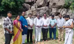 సిద్దులగుట్ట పై భోజనశాల నిర్మాణ పనులకు భూమి పూజ సిద్దులగుట్ట పై భోజనశాల నిర్మాణ పనులకు భూమి పూజ