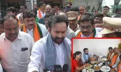 కేంద్రమంత్రి కిషన్ రెడ్డికి స్వాగతం పలికిన బీజేపీ శ్రేణులు..