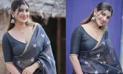 బ్లాక్ శారీలో సైడ్ అందాలతో మెస్మరైజ్ చేస్తున్న యాషిక ఆనంద్