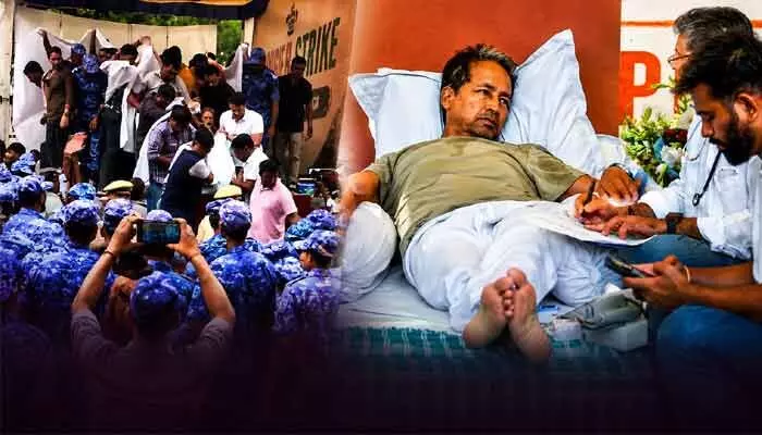 జంతర్ మంతర్ వద్ద ఉద్రిక్తత.. సోనమ్ వాంగ్చుక్ దీక్ష భగ్నం జంతర్ మంతర్ వద్ద ఉద్రిక్తత.. సోనమ్ వాంగ్చుక్ దీక్ష భగ్నం