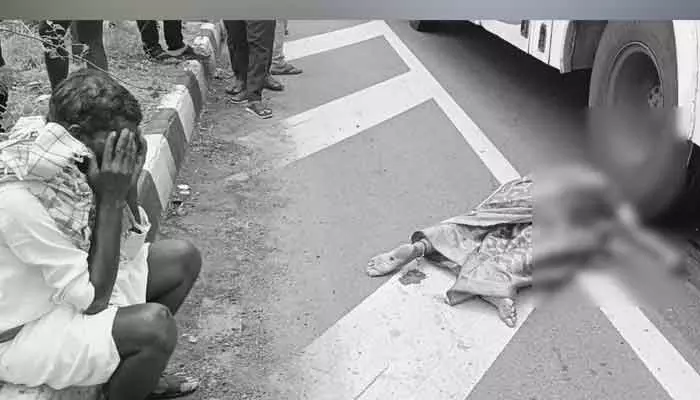 బస్సు ఢీకొని ఐదు నెలల గర్భిణి మృతి.. బస్సు ఢీకొని ఐదు నెలల గర్భిణి మృతి..