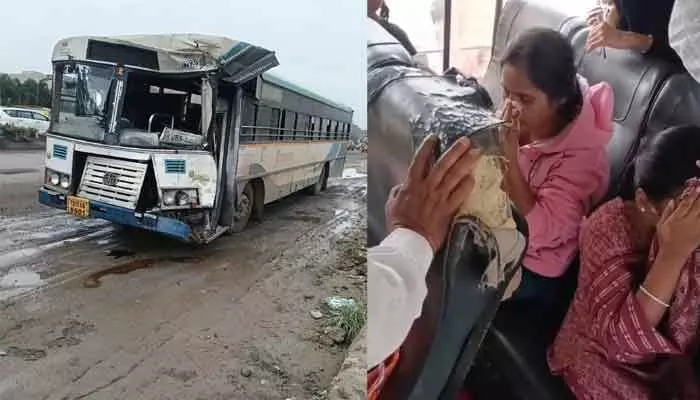 ఇస్నాపూర్లో రెండు బస్సులు ఢీ ఇస్నాపూర్లో రెండు బస్సులు ఢీ