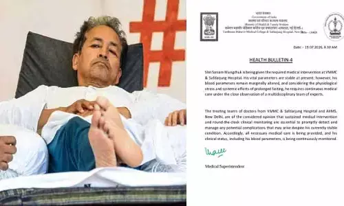 సోనమ్ వాంగ్‌చుక్ హెల్త్ బులెటిన్ విడుదల