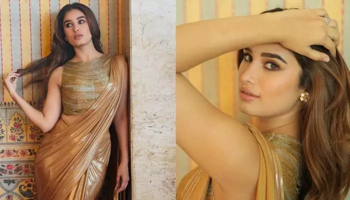 గోల్డ్ శారీలో మెస్మరైజ్ చేస్తున్న రాషా తడాని గోల్డ్ శారీలో మెస్మరైజ్ చేస్తున్న రాషా తడాని
