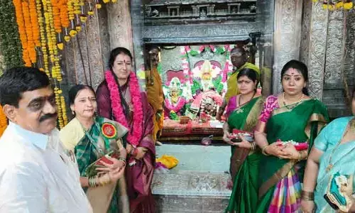 సామూహిక కుంకుమార్చనలో పాల్గొన్న కేంద్ర మంత్రి కిషన్ రెడ్డి సతీమణి కావ్య రెడ్డి
