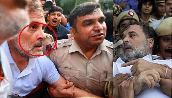 రాహుల్ గాంధీ ముక్కు నుంచి రక్తం..? ప్రధాని ఇంటి వద్ద తోపులాటలో గాయాలు రాహుల్ గాంధీ ముక్కు నుంచి రక్తం..? ప్రధాని ఇంటి వద్ద తోపులాటలో గాయాలు