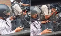 ట్రాఫిక్ జామ్‌లోనూ ఆగని పని.. బైక్‌పైనే ల్యాప్‌టాప్ తెరిచిన ఉద్యోగి! వైరల్
