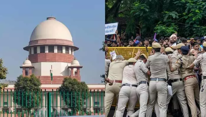 CJP ఆందోళనపై పోలీసుల చర్యల కేసు.. అత్యవసర విచారణకు సుప్రీంకోర్టు నిరాకరణ CJP ఆందోళనపై పోలీసుల చర్యల కేసు.. అత్యవసర విచారణకు సుప్రీంకోర్టు నిరాకరణ