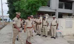 ప్రభుత్వ విప్ ఆది శ్రీనివాస్ క్యాంపు కార్యాలయం ముందు పటిష్ట భద్రత
