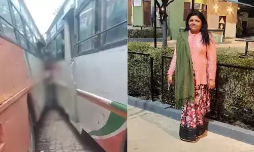 రెండు ఆర్టీసీ బస్సుల మధ్య నలిగి మహిళ దుర్మరణం.. పదేళ్ల క్రితం భర్త కూడా అచ్చం అలాగే!