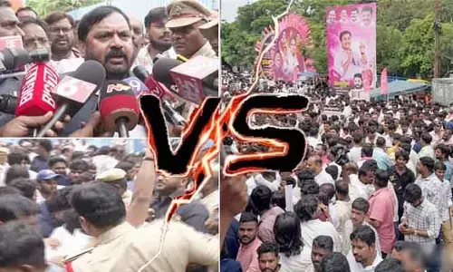 నగరంలో బీఆర్ఎస్ Vs కాంగ్రెస్.. ఇందిరా పార్క్ వద్ద హైటెన్షన్ వాతావరణం