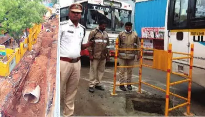 ఎల్బీనగర్–సాగర్ రింగ్రోడ్ పరిధిలో ప్రజల ప్రాణాలతో చెలగాటం ఎల్బీనగర్–సాగర్ రింగ్రోడ్ పరిధిలో ప్రజల ప్రాణాలతో చెలగాటం
