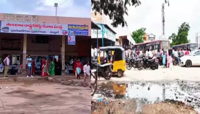 మంత్రి సొంతూరులో ఆర్టీసీ బస్టాండ్ను వేధిస్తున్న సమస్యలు మంత్రి సొంతూరులో ఆర్టీసీ బస్టాండ్ను వేధిస్తున్న సమస్యలు