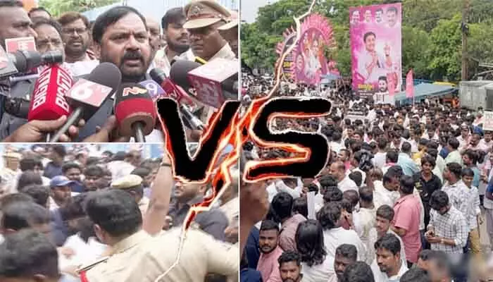 నగరంలో బీఆర్ఎస్ Vs కాంగ్రెస్.. ఇందిరా పార్క్ వద్ద హైటెన్షన్ వాతావరణం నగరంలో బీఆర్ఎస్ Vs కాంగ్రెస్.. ఇందిరా పార్క్ వద్ద హైటెన్షన్ వాతావరణం