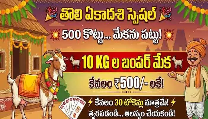 తొలి ఏకాదశి స్పెషల్.. రూ.500 కొట్టు మేకను పట్టు! తొలి ఏకాదశి స్పెషల్.. రూ.500 కొట్టు మేకను పట్టు!