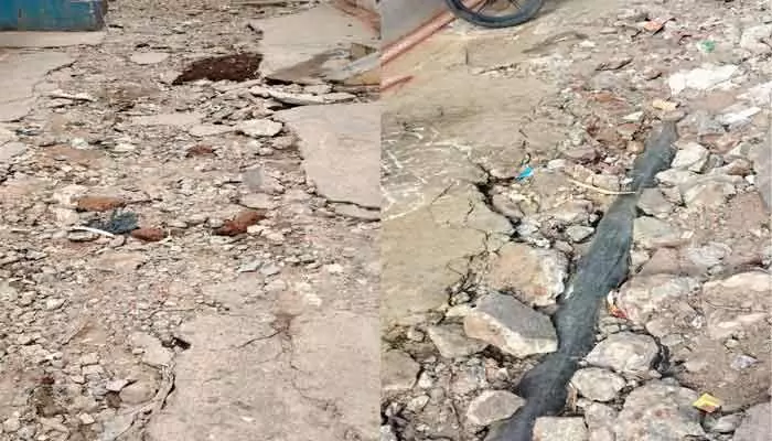 రోడ్డు తవ్వి వదిలేశారు.. లబోదిబోమంటున్న వాహనదారులు... రోడ్డు తవ్వి వదిలేశారు.. లబోదిబోమంటున్న వాహనదారులు...
