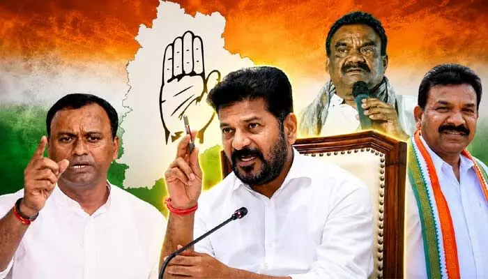 తెలంగాణ కాంగ్రెస్లో ‘కుల’ కలకలం.. అధికార పార్టీలో రాజుకున్న ఆధిపత్య పోరు! తెలంగాణ కాంగ్రెస్లో ‘కుల’ కలకలం.. అధికార పార్టీలో రాజుకున్న ఆధిపత్య పోరు!