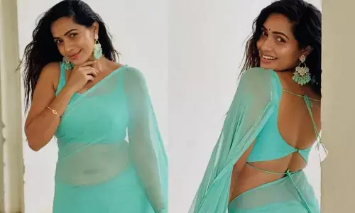 పలుచటి చీరలో మెరిసిన శోభా శెట్టి.. నడుము, బ్యాక్ అందాలతో చూపులు కట్టిపడేస్తోంది
